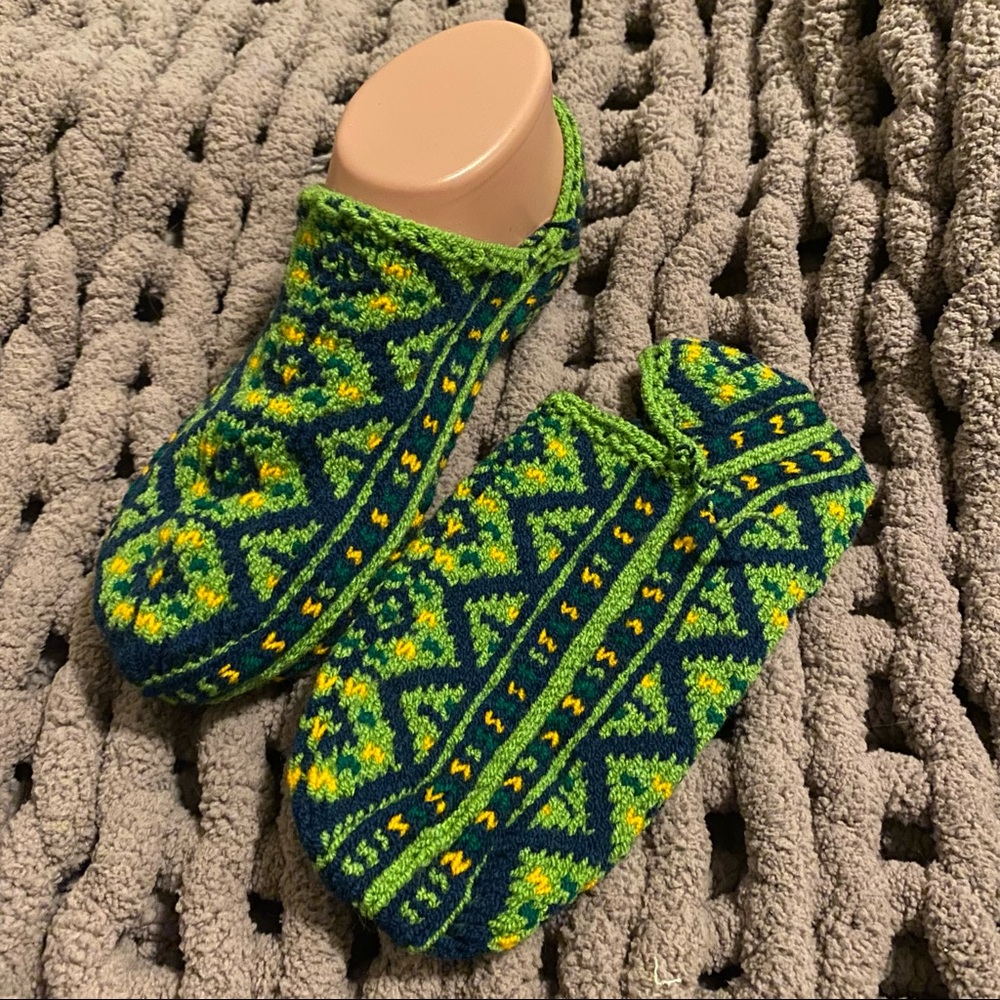 Hand Knitted Turkish Wool Socks | 100 % Natural Wool | Indoor Slipper Socks